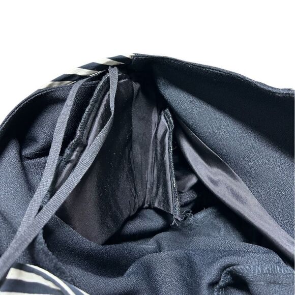 Vintage Perceptions Black and White Striped Mini Dress Attached Cardigan Cover - Picture 6 of 6